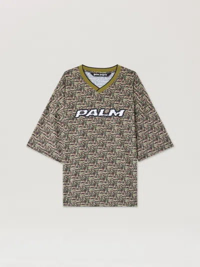 Palm Angels Camo Allover Palm Sport T-shirt In Multi