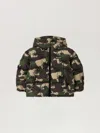 Palm Angels Camo Palms Hoodie Puffer Jkt In Green