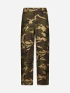 PALM ANGELS CAMOUFLAGE PRINT COTTON TROUSERS