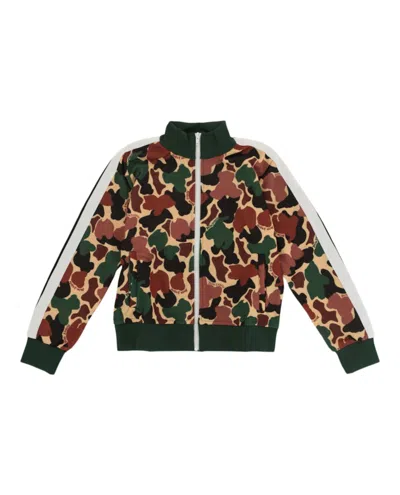 Pre-owned Palm Angels Camouflage Print Track Jacket In Military Beige