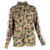 Palm Angels Camouflage Print Track Shirt In Multicolor Polyester In Brown