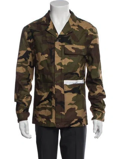 Pre-owned Palm Angels Camouflage Print Utility Jacket In Green