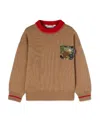 Palm Angels Camouflage-print Virgin Wool Jumper In Brown