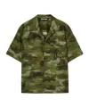 Palm Angels Camouflage Printed Short Sleeved Shirt In Green