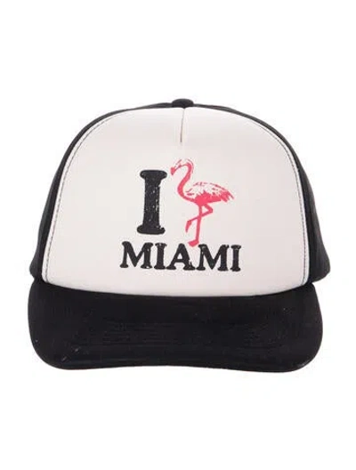 Pre-owned Palm Angels Canvas Printed Baseball Cap W/tags In Black