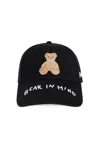 Palm Angels Black 'bear In Mind' Baseball Cap In Black