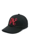 Palm Angels Logo-embroidered Cotton Baseball Cap In Black