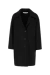 Palm Angels Logo-print Single-breasted Coat In Black