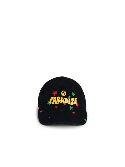 Palm Angels 'heavenly Stars' Cotton Hat In Black