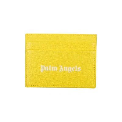 Pre-owned Palm Angels Card Holder 'yellow/white'