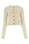 Palm Angels Logo Intarsia-knit Wool-blend Cardigan In Offwhiteblack