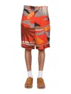Palm Angels Cargo Bermuda Shorts In Multicolour