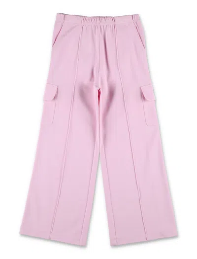 Palm Angels Kids' Cargo Fleece Pant Track In Pink