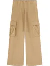 Palm Angels Corduroy Cotton Cargo Trousers In Neutrals