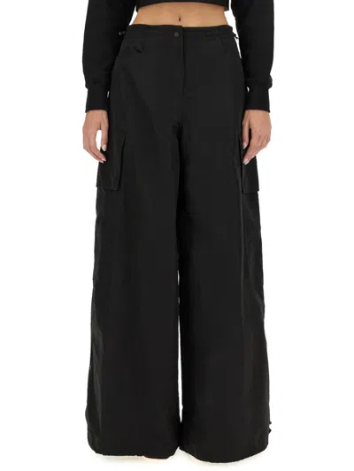 Palm Angels Cargo Trousers In Black