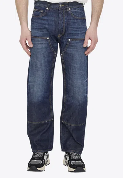 Palm Angels Carpenter Straight-leg Jeans In Blue
