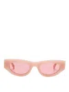 Palm Angels Sculpted Cat-eye Frame Sunglasses With Protective Case In Red
