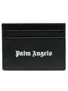 Palm Angels Gothic Leather Logo Cardholder With Tonal Stitching