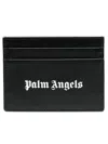 Palm Angels Gothic Leather Logo Cardholder With Tonal Stitching