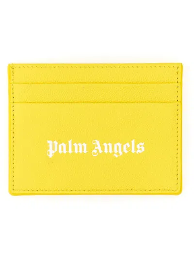 Palm Angels Caviar Card Holder In Yellow