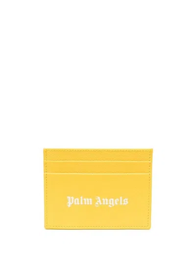 Palm Angels Caviar Card Holder In Yellow