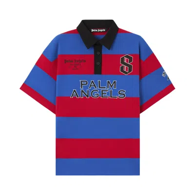 Pre-owned Palm Angels Cb Palm Sport Stripes Short-sleeve Polo 'red/black' | Men's Size S