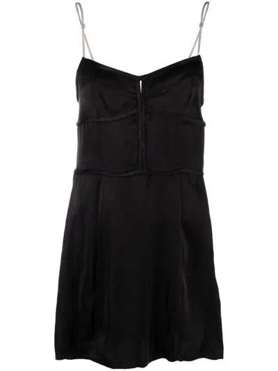 Palm Angels Chain-straps Mini Dress In Black
