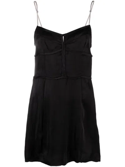 Palm Angels Chain-straps Mini Dress In Black