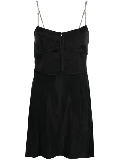 Palm Angels Sweetheart Neckline Mini Length Dress With Spaghetti Straps In Black