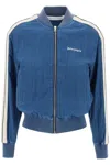 Palm Angels Chambre Denim Bomber Jacket In Blue