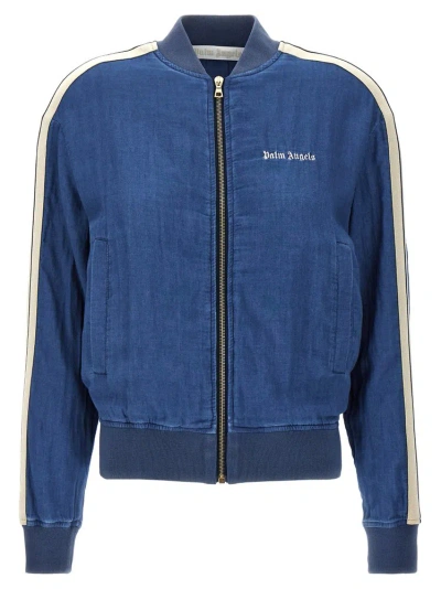 Palm Angels Blue Embroidered Track Jacket