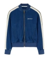 Palm Angels Chambre Denim Bomber Jacket In Blue