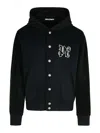 Palm Angels Vertigo Black Virgin Wool Blend Bomber Jacket In Black