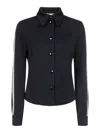 Palm Angels Shirt-style Jacket With Contrasting Bands In Negro