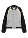 Palm Angels Front Button Closure Light Grey Sweater With Raglan Sleeves And Logo Detail In Gray
