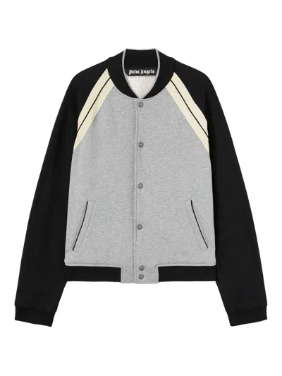 PALM ANGELS LOGO-PRINT COTTON VARSITY JACKET
