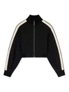 Palm Angels Zip-up Sculptural Track Jacket In Black