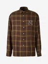 Palm Angels Camicia A Maniche Lunghe Con Monogram In Brown