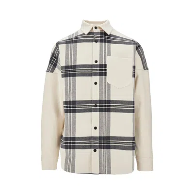 PALM ANGELS CHECK OVERSHIRT WITH LOGO EMBROIDERY