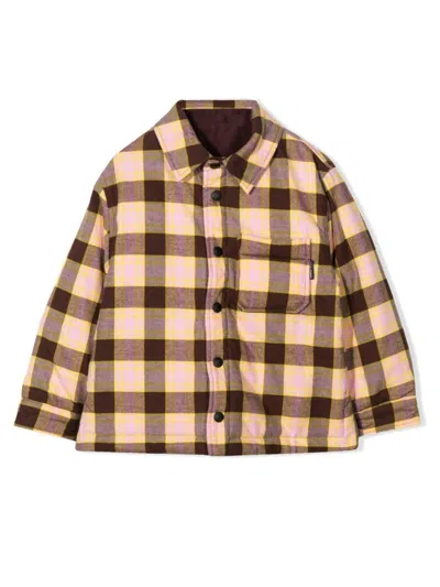 Palm Angels Check Padded Reversible Shirt In Black
