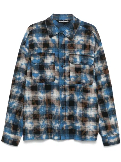 Palm Angels Plaid Shirt In Multicolour