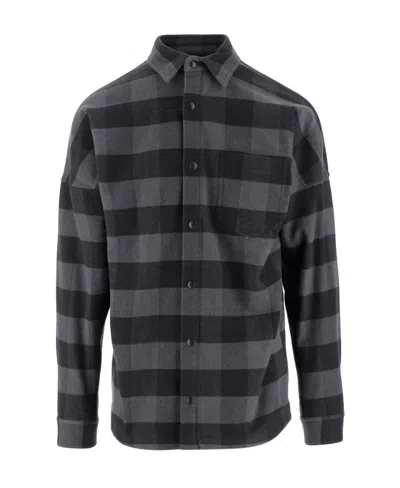 Palm Angels Check-print Cotton Shirt In Black