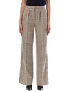 Palm Angels Check-printed Loose-fit Pants In Beige