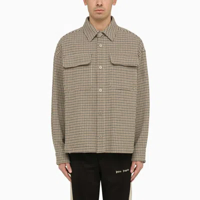 PALM ANGELS PALM ANGELS  CHECKED COTTON SHIRT JACKET WITH LOGO
