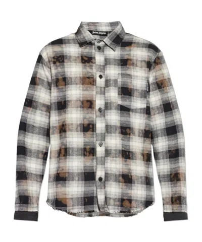 Palm Angels Checked Frayed Edge Shirt In Red