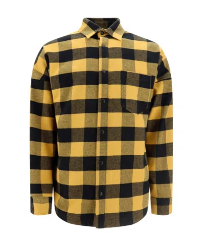 Palm Angels Checked Logo-print Shirt In Black