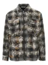 Palm Angels Curved Logo Print Check Oevrshirt In Pattern