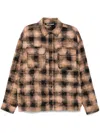 Palm Angels 'flannel Shirt With Curved Logo