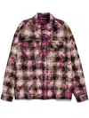 Palm Angels Curved-logo Check Shirt In Purple