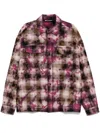 Palm Angels Curved-logo Check Shirt In Pink & Purple